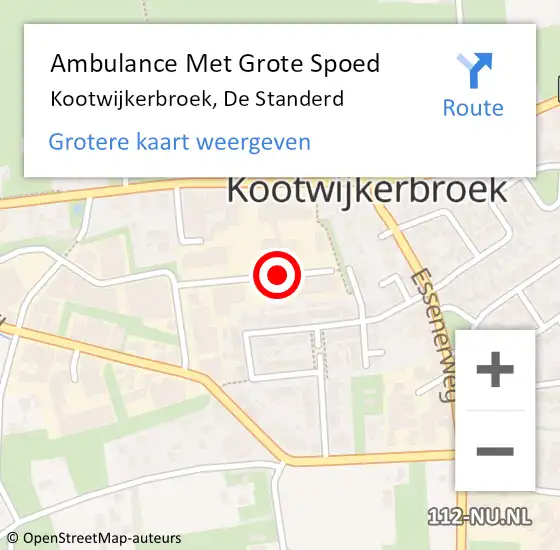 Locatie op kaart van de 112 melding: Ambulance Met Grote Spoed Naar Kootwijkerbroek, De Standerd op 4 mei 2015 12:18