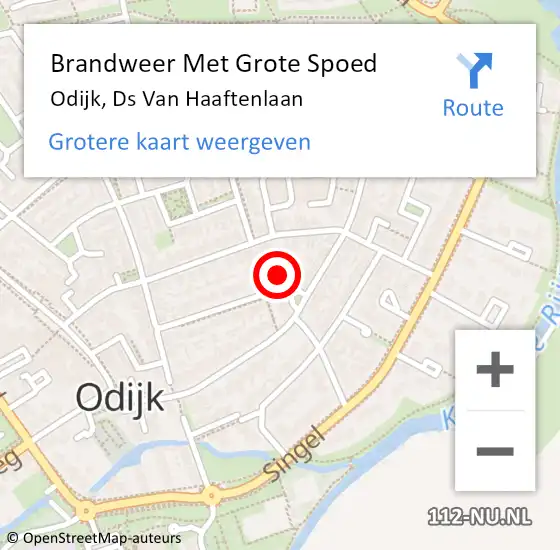 Locatie op kaart van de 112 melding: Brandweer Met Grote Spoed Naar Odijk, Ds Van Haaftenlaan op 4 mei 2015 13:38