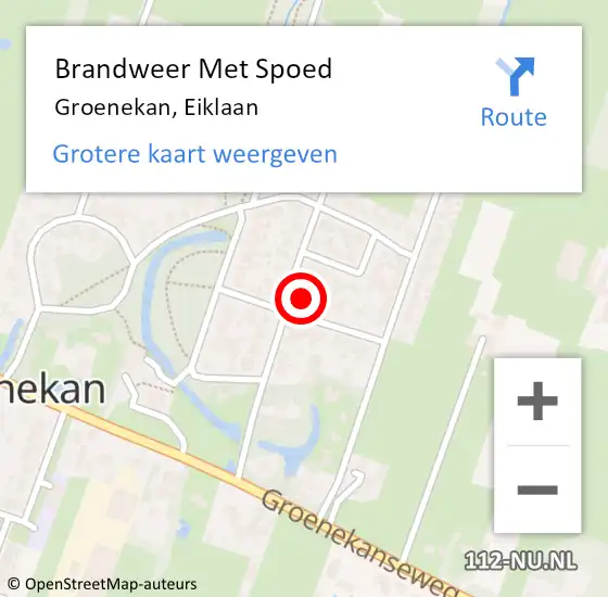 Locatie op kaart van de 112 melding: Brandweer Met Spoed Naar Groenekan, Eiklaan op 4 mei 2015 23:11