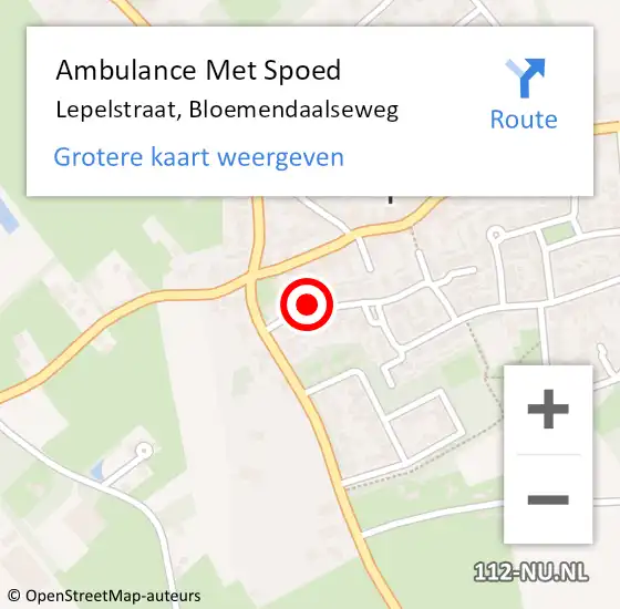 Locatie op kaart van de 112 melding: Ambulance Met Spoed Naar Lepelstraat, Bloemendaalseweg op 4 mei 2015 23:12