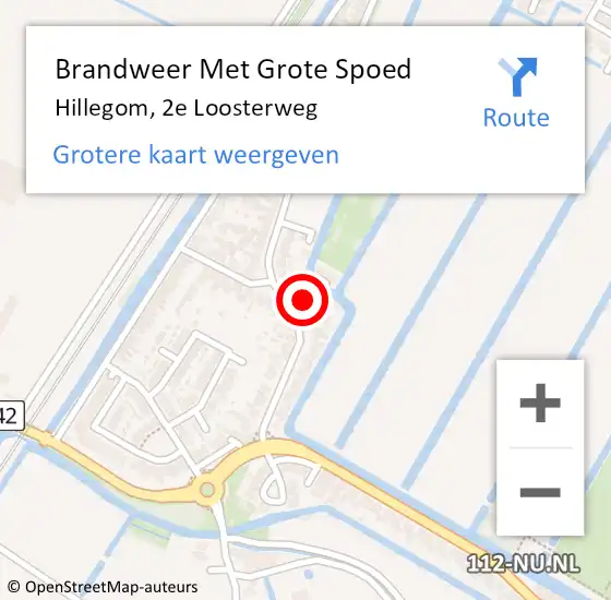 Locatie op kaart van de 112 melding: Brandweer Met Grote Spoed Naar Hillegom, 2e Loosterweg op 4 mei 2015 23:43