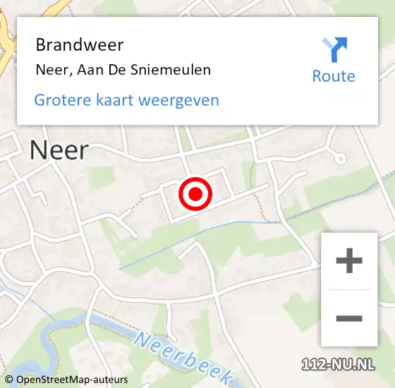 Locatie op kaart van de 112 melding: Brandweer Neer, Aan De Sniemeulen op 5 mei 2015 08:41