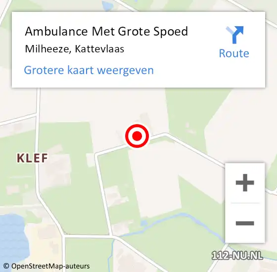 Locatie op kaart van de 112 melding: Ambulance Met Grote Spoed Naar Milheeze, Kattevlaas op 5 mei 2015 09:23