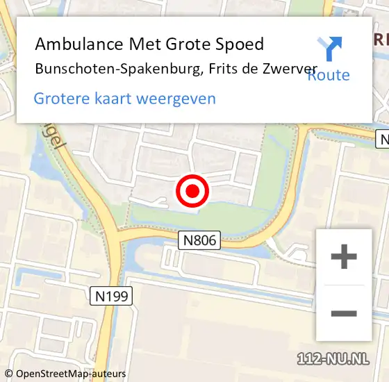 Locatie op kaart van de 112 melding: Ambulance Met Grote Spoed Naar Bunschoten-Spakenburg, Frits de Zwerver op 5 mei 2015 09:53