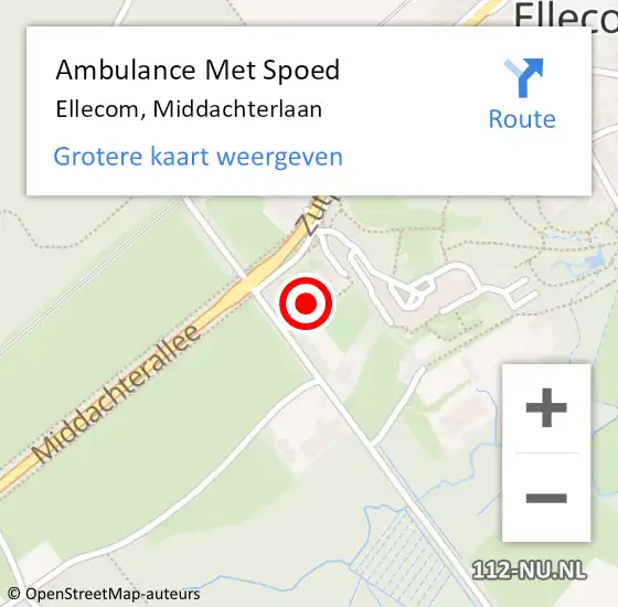 Locatie op kaart van de 112 melding: Ambulance Met Spoed Naar Ellecom, Middachterlaan op 5 mei 2015 11:18