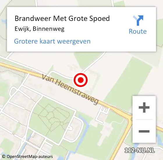 Locatie op kaart van de 112 melding: Brandweer Met Grote Spoed Naar Ewijk, Binnenweg op 5 mei 2015 12:18