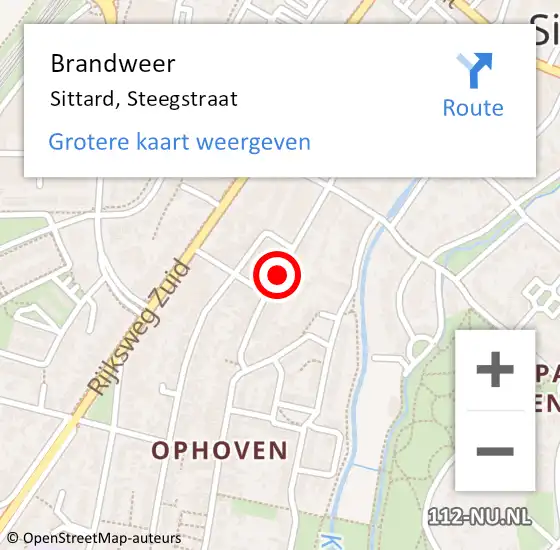 Locatie op kaart van de 112 melding: Brandweer Sittard, Steegstraat op 5 mei 2015 12:48