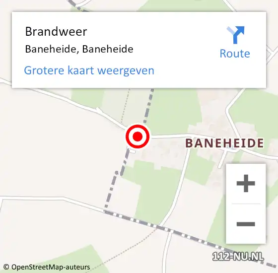 Locatie op kaart van de 112 melding: Brandweer Baneheide, Baneheide op 5 mei 2015 13:23