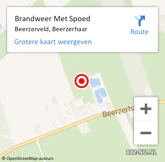 Locatie op kaart van de 112 melding: Brandweer Met Spoed Naar Beerzerveld, Beerzerhaar op 5 mei 2015 13:41