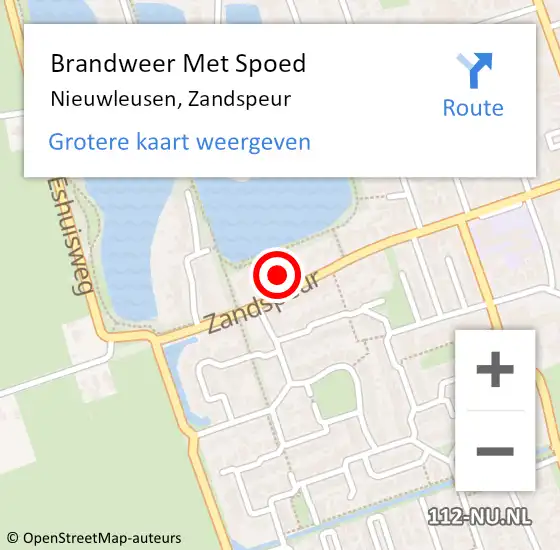 Locatie op kaart van de 112 melding: Brandweer Met Spoed Naar Nieuwleusen, Zandspeur op 5 mei 2015 14:36