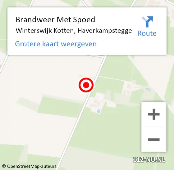 Locatie op kaart van de 112 melding: Brandweer Met Spoed Naar Winterswijk Kotten, Haverkampstegge op 5 mei 2015 14:39