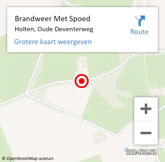 Locatie op kaart van de 112 melding: Brandweer Met Spoed Naar Holten, Oude Deventerweg op 5 mei 2015 14:45