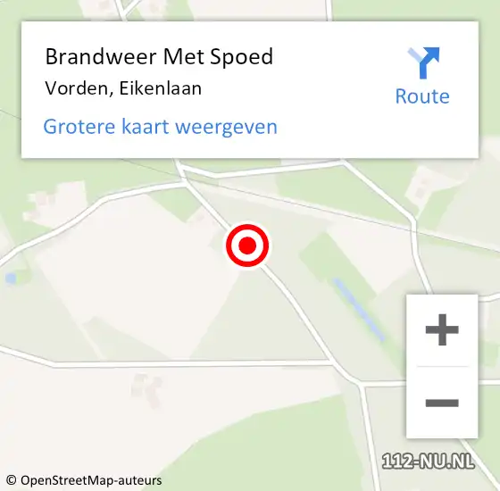 Locatie op kaart van de 112 melding: Brandweer Met Spoed Naar Vorden, Eikenlaan op 5 mei 2015 14:47