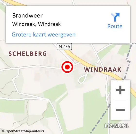 Locatie op kaart van de 112 melding: Brandweer Windraak, Windraak op 5 mei 2015 14:52