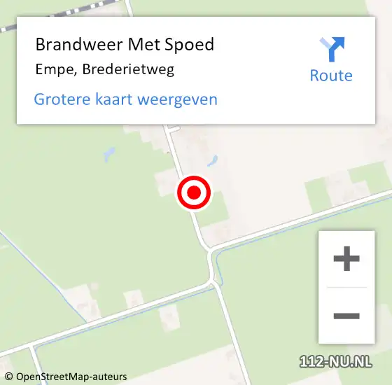Locatie op kaart van de 112 melding: Brandweer Met Spoed Naar Empe, Brederietweg op 5 mei 2015 14:53