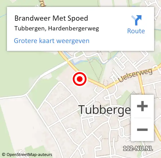 Locatie op kaart van de 112 melding: Brandweer Met Spoed Naar Tubbergen, Hardenbergerweg op 5 mei 2015 14:54
