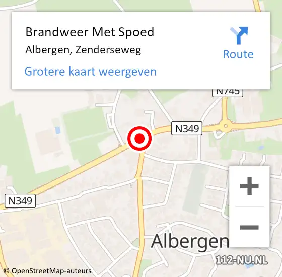 Locatie op kaart van de 112 melding: Brandweer Met Spoed Naar Albergen, Zenderseweg op 5 mei 2015 15:00