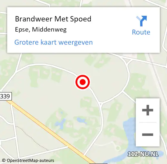 Locatie op kaart van de 112 melding: Brandweer Met Spoed Naar Epse, Middenweg op 5 mei 2015 15:01