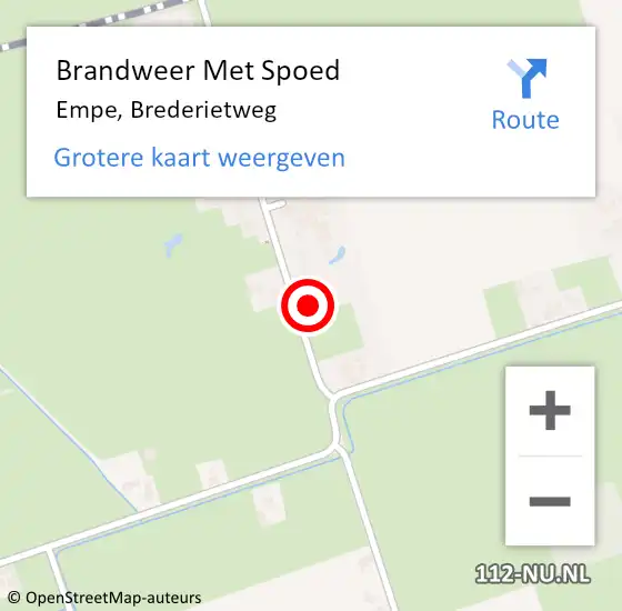 Locatie op kaart van de 112 melding: Brandweer Met Spoed Naar Empe, Brederietweg op 5 mei 2015 15:14