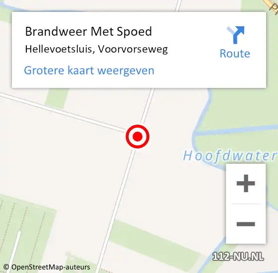 Locatie op kaart van de 112 melding: Brandweer Met Spoed Naar Hellevoetsluis, Voorvorseweg op 5 mei 2015 15:14