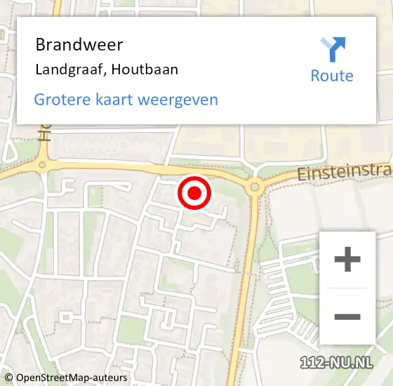 Locatie op kaart van de 112 melding: Brandweer Landgraaf, Houtbaan op 5 mei 2015 15:15