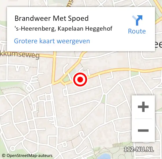 Locatie op kaart van de 112 melding: Brandweer Met Spoed Naar 's-Heerenberg, Kapelaan Heggehof op 5 mei 2015 15:20