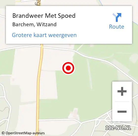 Locatie op kaart van de 112 melding: Brandweer Met Spoed Naar Barchem, Witzand op 5 mei 2015 15:32