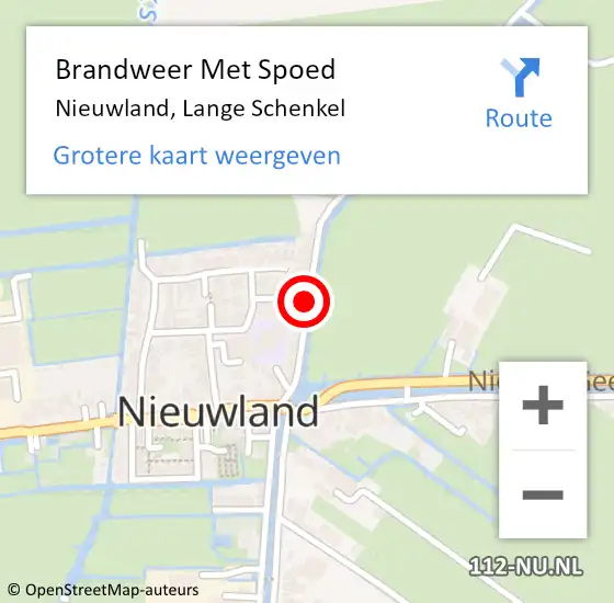 Locatie op kaart van de 112 melding: Brandweer Met Spoed Naar Nieuwland, Lange Schenkel op 5 mei 2015 15:33