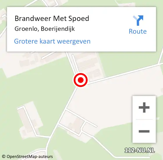 Locatie op kaart van de 112 melding: Brandweer Met Spoed Naar Groenlo, Boerijendijk op 5 mei 2015 15:47