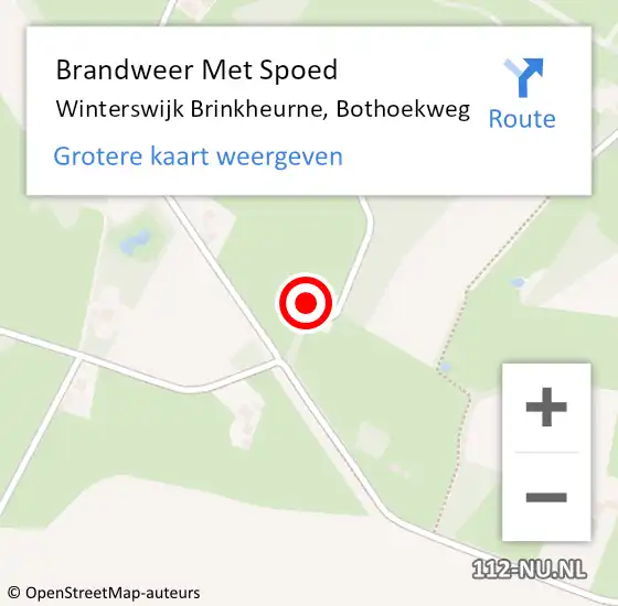 Locatie op kaart van de 112 melding: Brandweer Met Spoed Naar Winterswijk Brinkheurne, Bothoekweg op 5 mei 2015 16:02