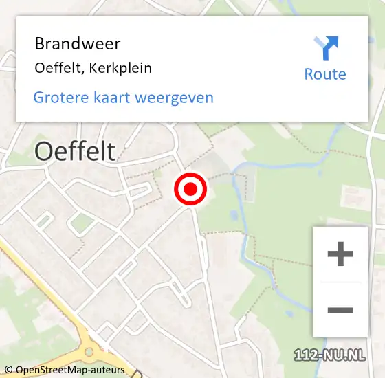 Locatie op kaart van de 112 melding: Brandweer Oeffelt, Kerkplein op 5 mei 2015 16:07