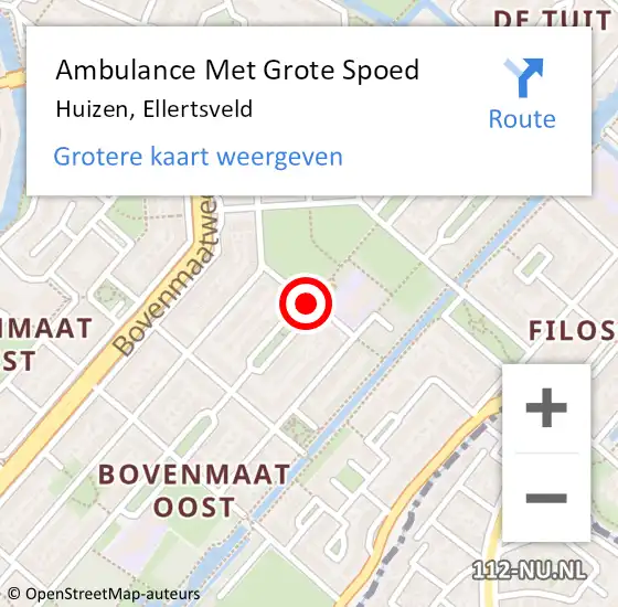 Locatie op kaart van de 112 melding: Ambulance Met Grote Spoed Naar Huizen, Ellertsveld op 6 november 2013 21:00