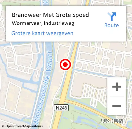 Locatie op kaart van de 112 melding: Brandweer Met Grote Spoed Naar Wormerveer, Industrieweg op 5 mei 2015 16:51