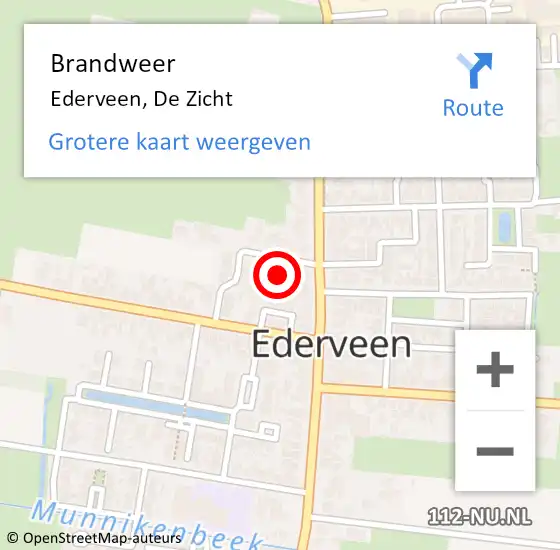 Locatie op kaart van de 112 melding: Brandweer Ederveen, De Zicht op 5 mei 2015 17:01