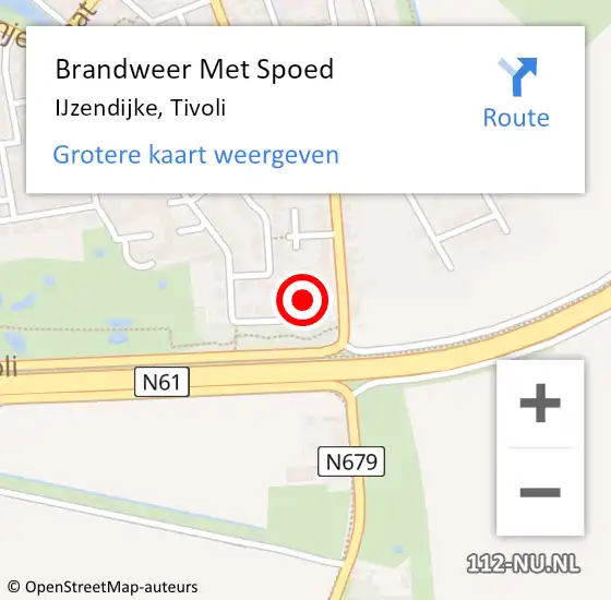 Locatie op kaart van de 112 melding: Brandweer Met Spoed Naar IJzendijke, Tivoli op 5 mei 2015 17:23