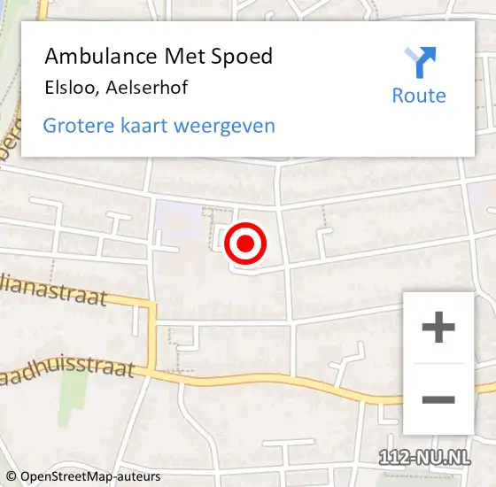 Locatie op kaart van de 112 melding: Ambulance Met Spoed Naar Elsloo, Aelserhof op 5 mei 2015 17:41
