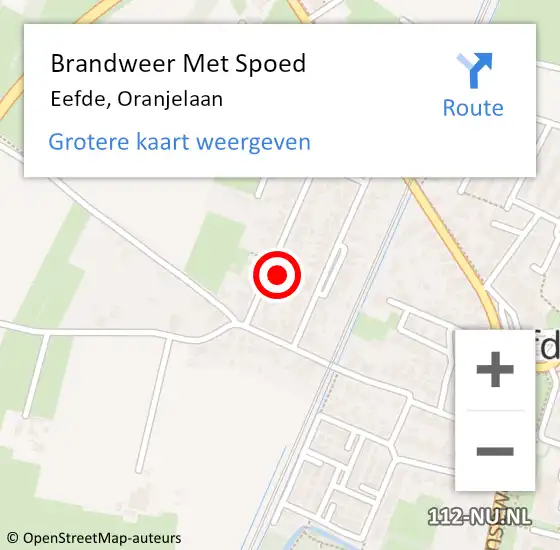 Locatie op kaart van de 112 melding: Brandweer Met Spoed Naar Eefde, Oranjelaan op 5 mei 2015 18:00