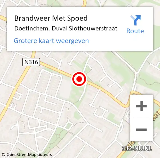 Locatie op kaart van de 112 melding: Brandweer Met Spoed Naar Doetinchem, Duval Slothouwerstraat op 5 mei 2015 18:01