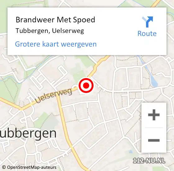 Locatie op kaart van de 112 melding: Brandweer Met Spoed Naar Tubbergen, Uelserweg op 5 mei 2015 18:23