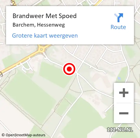 Locatie op kaart van de 112 melding: Brandweer Met Spoed Naar Barchem, Hessenweg op 5 mei 2015 18:36