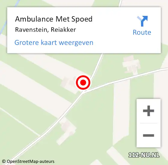 Locatie op kaart van de 112 melding: Ambulance Met Spoed Naar Ravenstein, Reiakker op 5 mei 2015 18:41