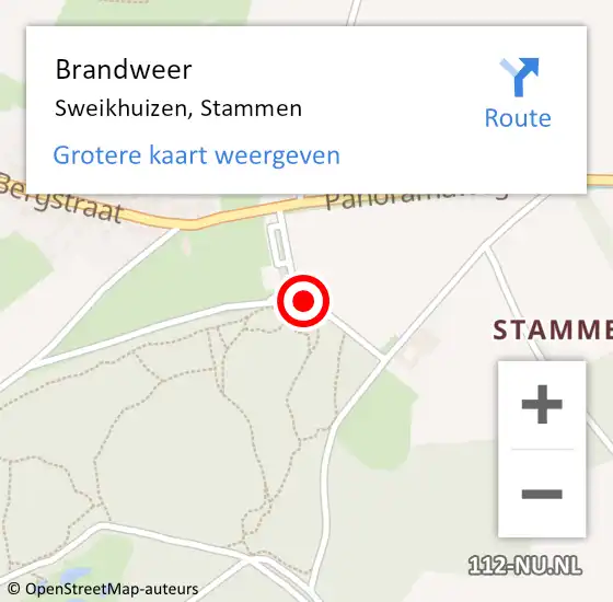 Locatie op kaart van de 112 melding: Brandweer Sweikhuizen, Stammen op 5 mei 2015 19:37