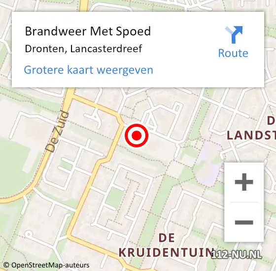 Locatie op kaart van de 112 melding: Brandweer Met Spoed Naar Dronten, Lancasterdreef op 5 mei 2015 20:30