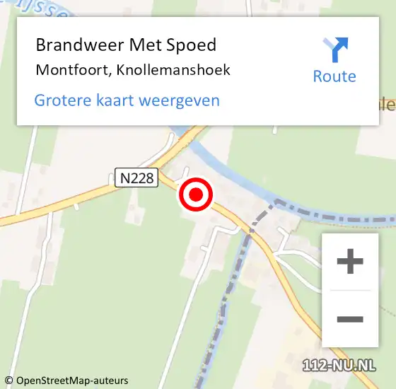 Locatie op kaart van de 112 melding: Brandweer Met Spoed Naar Montfoort, Knollemanshoek op 5 mei 2015 20:31