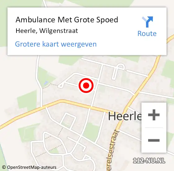 Locatie op kaart van de 112 melding: Ambulance Met Grote Spoed Naar Heerle, Wilgenstraat op 5 mei 2015 20:59