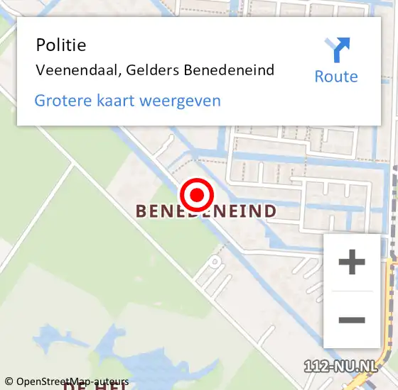 Locatie op kaart van de 112 melding: Politie Veenendaal, Gelders Benedeneind op 6 mei 2015 01:18