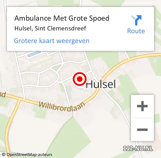 Locatie op kaart van de 112 melding: Ambulance Met Grote Spoed Naar Hulsel, Sint Clemensdreef op 6 november 2013 22:51