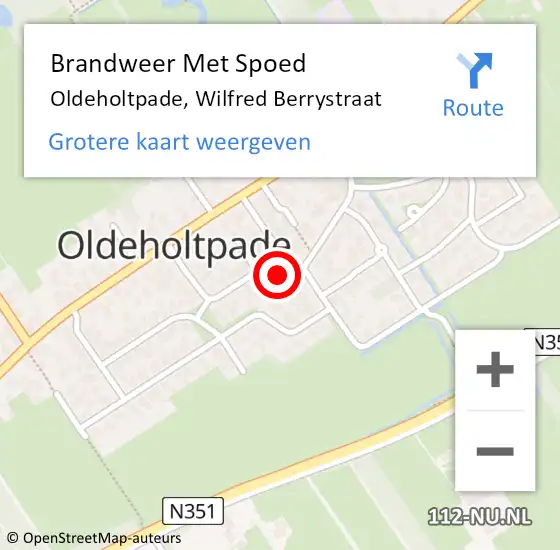 Locatie op kaart van de 112 melding: Brandweer Met Spoed Naar Oldeholtpade, Wilfred Berrystraat op 6 mei 2015 14:49