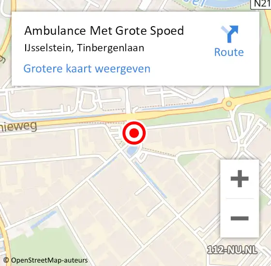 Locatie op kaart van de 112 melding: Ambulance Met Grote Spoed Naar IJsselstein, Tinbergenlaan op 6 mei 2015 15:29