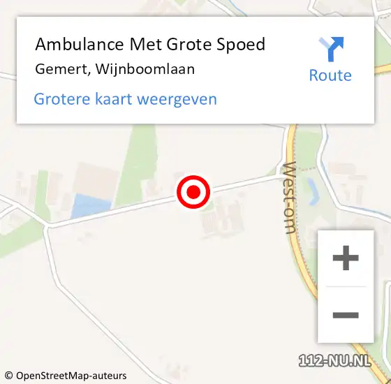 Locatie op kaart van de 112 melding: Ambulance Met Grote Spoed Naar Gemert, Wijnboomlaan op 7 november 2013 00:36